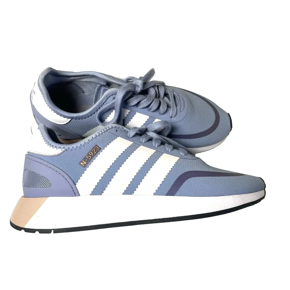 Women's Adidas Shoes Sneakers 8.5‎ Originals N-5923 Chalk Blue & White Stripes